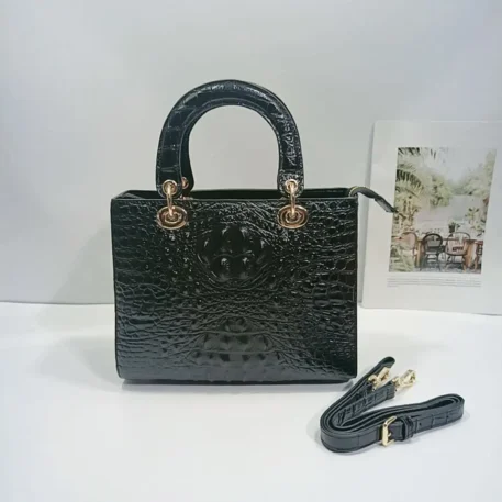 Extremely Beautiful Crocodile Skin Leather Small Handbag - Image 6