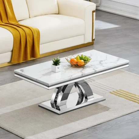 Luxury Accent Entry Way Faux Marble Table - Image 13