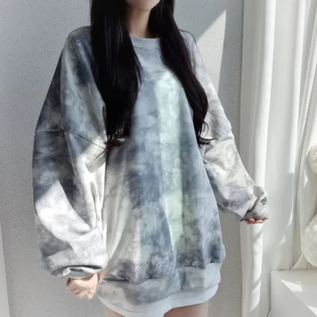 Autumn Tie Dye Long Sleeve Hoodie - Image 4