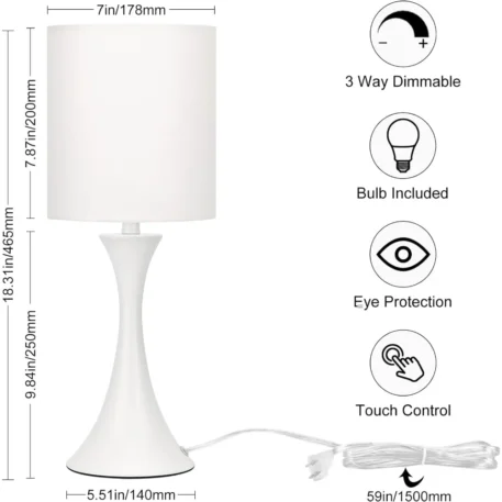 Modern Table Lamps, 3 Way Touch Control - Image 2