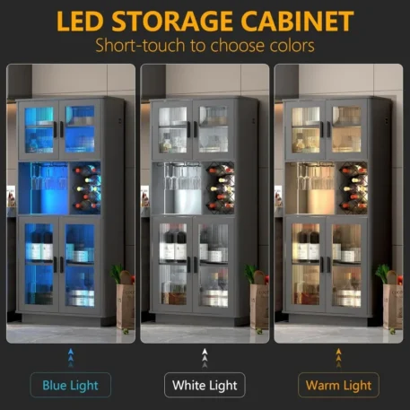 LED Wine  Cabinets with Removable Wine Rack - Image 4