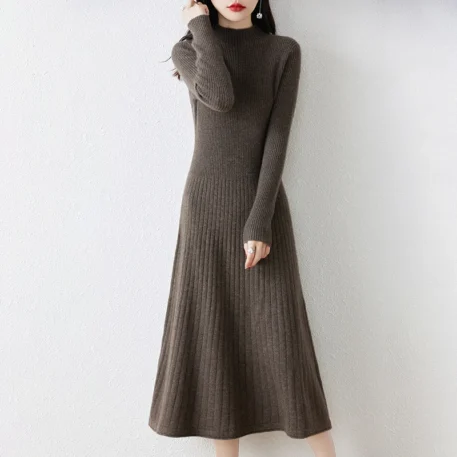 Winter Warm Wool Knitted Dress - Image 9