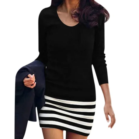 Lady's Casual Dress Pullover - Solid Long Sleeve - Image 7