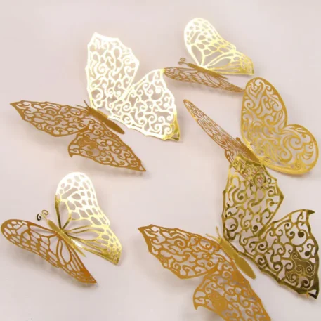 12Pcs 3D Hollow Butterfly Creative Wall Sticker - Image 2