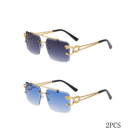 Fashion Leopard Rimless Sunglasses - Image 9