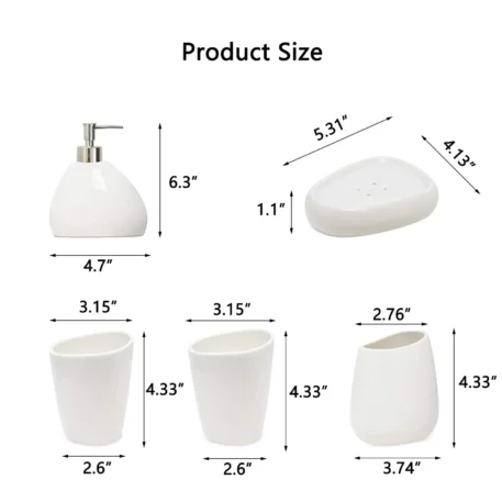 Ceramic Bathroom Accessory Set - Image 3