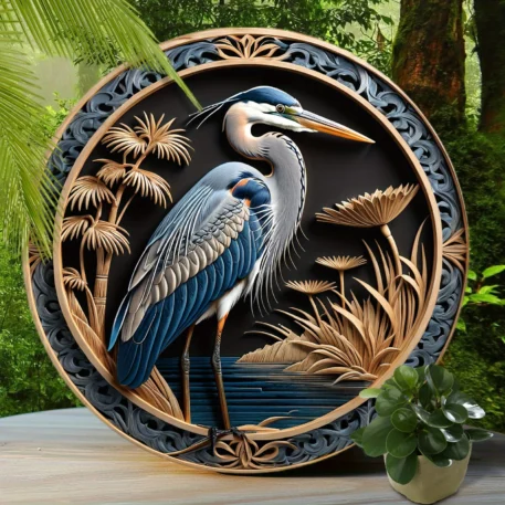 Great Blue Heron Aluminum Sign