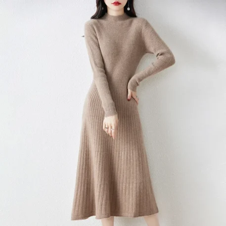 Winter Warm Wool Knitted Dress - Image 10