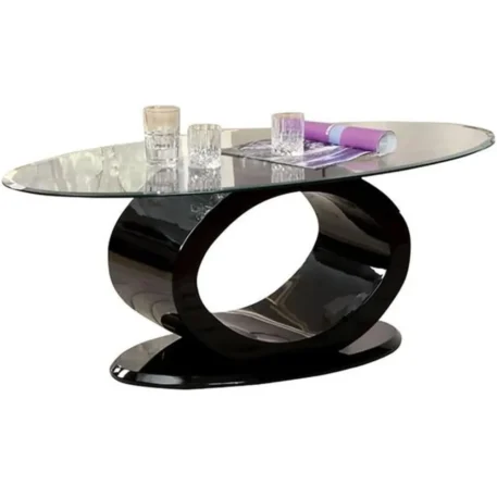 Contemporary Glass Top Coffee Table, 54" x 17.75" x 26.25" - Image 2