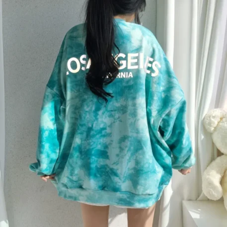 Autumn Tie Dye Long Sleeve Hoodie - Image 2