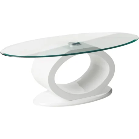 Contemporary Glass Top Coffee Table, 54" x 17.75" x 26.25" - Image 5