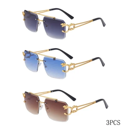 Fashion Leopard Rimless Sunglasses - Image 22