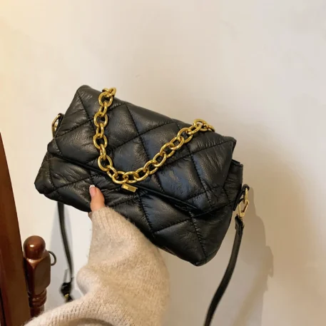 2025 New Versatile Stylish Grid Chain Crossbody Single Bag - Image 5