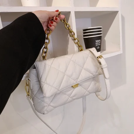 2025 New Versatile Stylish Grid Chain Crossbody Single Bag - Image 2