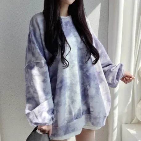 Autumn Tie Dye Long Sleeve Hoodie - Image 7