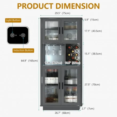 LED Wine  Cabinets with Removable Wine Rack - Image 3