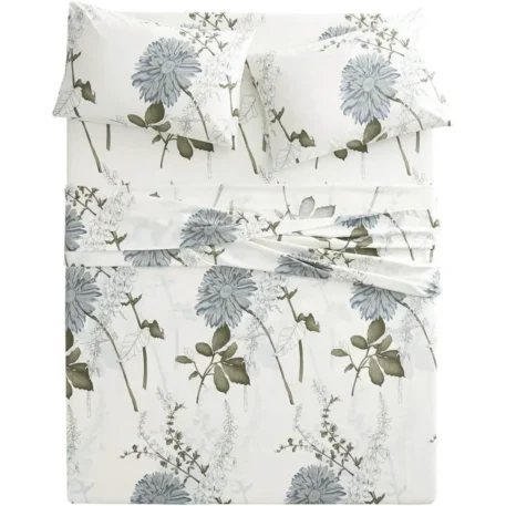 Deep Pocket Sheets Sets 100% Cotton Floral Bed Sheet Set - Image 3