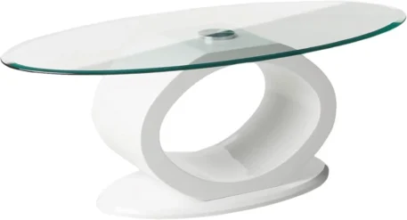 Contemporary Glass Top Coffee Table, 54" x 17.75" x 26.25" - Image 7