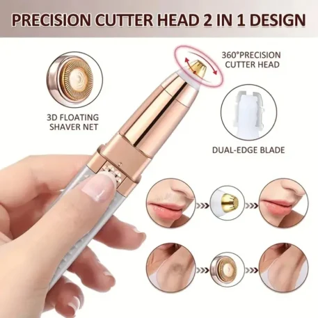 1pc Rechargeable 2-in-1 Eyebrow Razor - Image 2