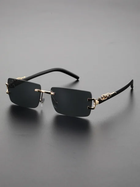 Fashionable Trendy Frameless Rectangular Sunglasses - Image 9