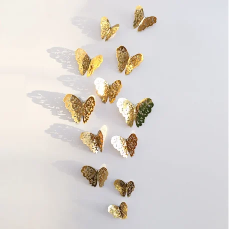 12Pcs 3D Hollow Butterfly Creative Wall Sticker - Image 9