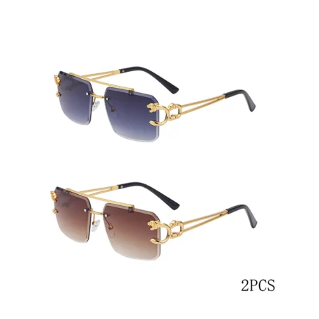 Fashion Leopard Rimless Sunglasses - Image 10