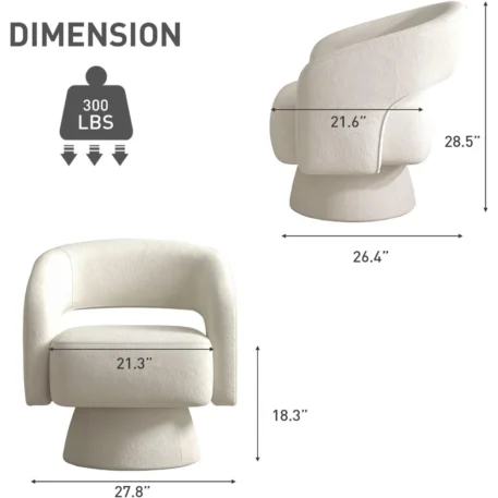 Home Swivel Barrel Chairs, 360 Degree Swivel - Image 5