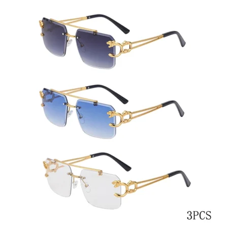 Fashion Leopard Rimless Sunglasses - Image 25