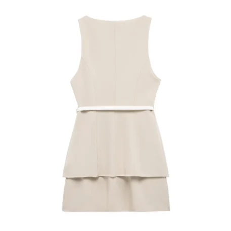 Elegant Belted Short Dress - Image 3