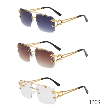 Fashion Leopard Rimless Sunglasses - Image 23