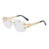Fashion Leopard Rimless Sunglasses - Image 5
