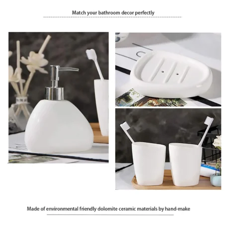 Ceramic Bathroom Accessory Set - Image 4