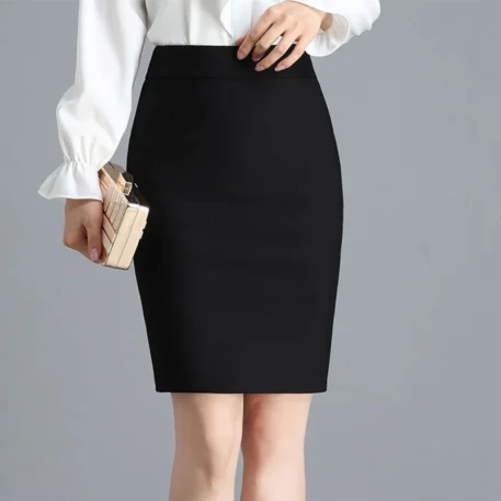 Black Midi Split Skirt - Image 7