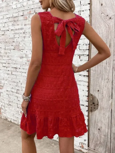 New Summer Sleeveless Ruffle Mini Dress - Image 8