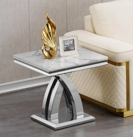 Luxury Accent Entry Way Faux Marble Table - Image 7