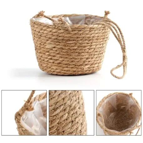 1 Set, Garden Hanging Macrame Baskets - Image 5