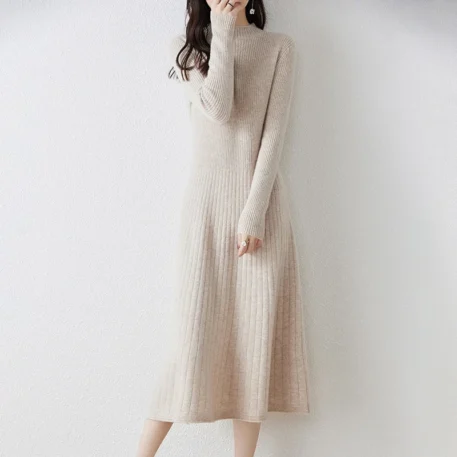 Winter Warm Wool Knitted Dress - Image 8