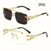 Fashion Leopard Rimless Sunglasses - Image 16
