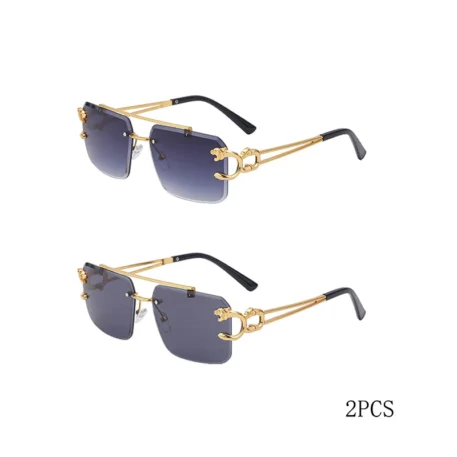 Fashion Leopard Rimless Sunglasses - Image 11