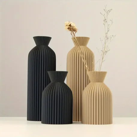 Elegant Black Plastic Vase - Boho Chic