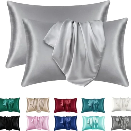 1pc Silky Satin Pillowcase - Image 9