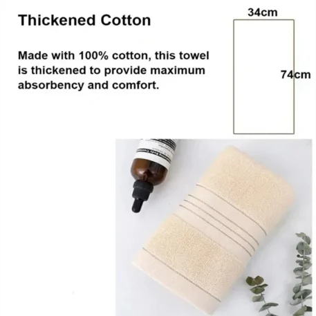 2 Towels - Thick Absorbent Pure Cotton - Image 6