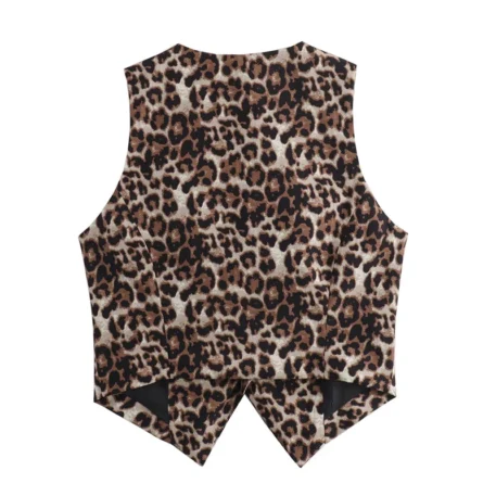 TRAF Leopard Women Cropped  Vest - Image 4