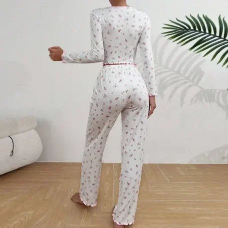 Floral Print Pajama Set - Image 3