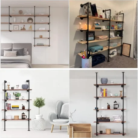 Industrial Iron Pipe Shelf - Wall Mount - Image 6