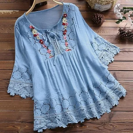 L-5XL Plus Size Women Casual Loose Shirt - Image 7