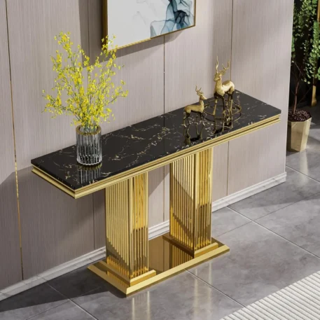 Luxury Accent Entry Way Faux Marble Table - Image 20