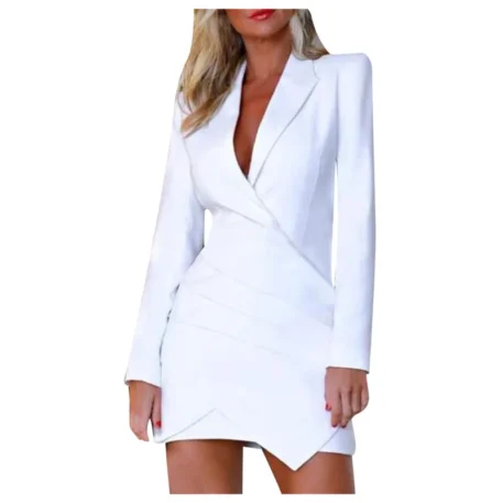 Women's Elegant Lapel Blazer Dress - Image 7