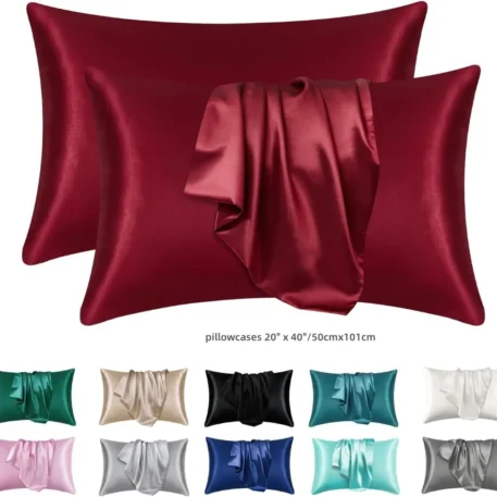 1pc Silky Satin Pillowcase - Image 12