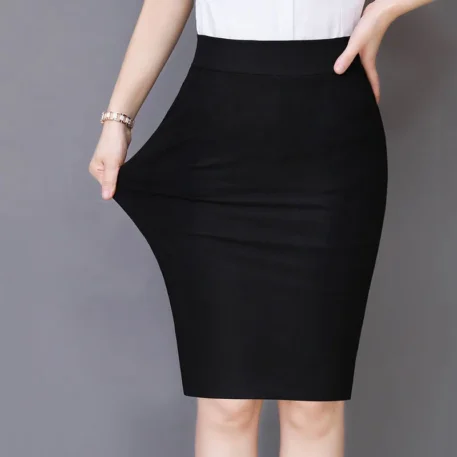 Black Midi Split Skirt - Image 2